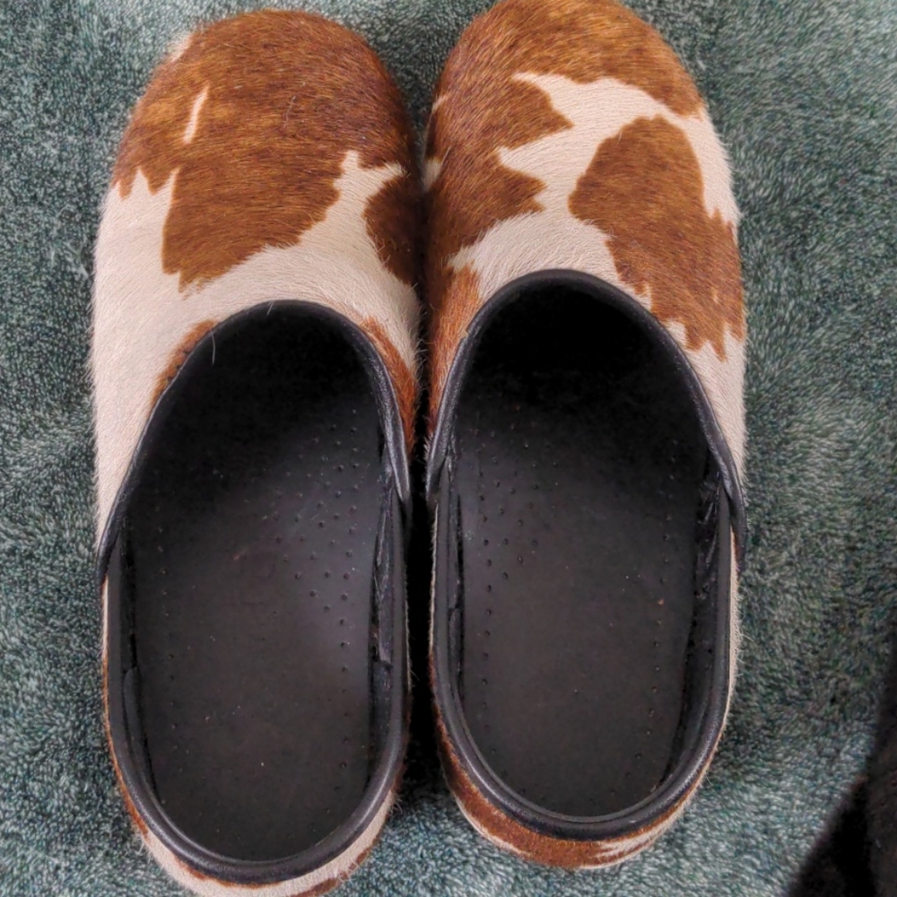 Sanita Cow Print Clogs